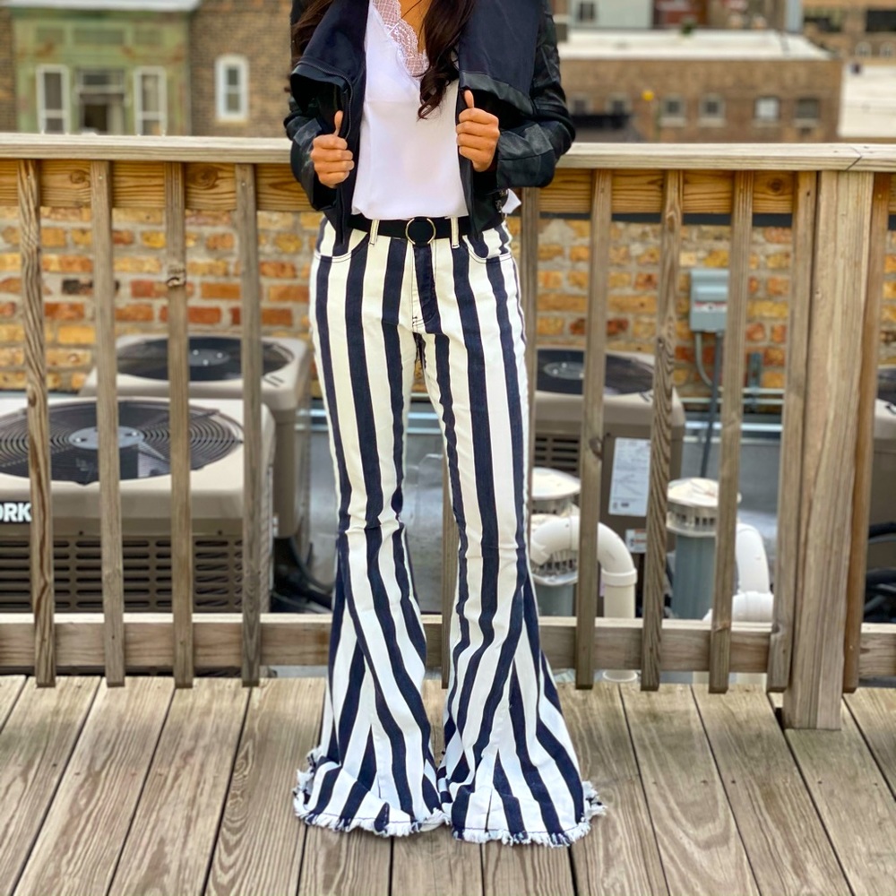 Striped Flare Pants